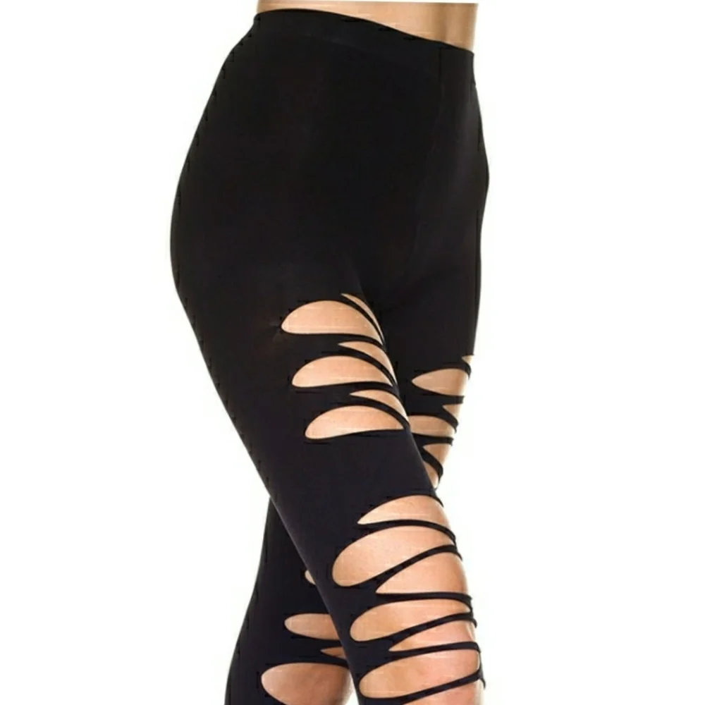 Sexy Black Cut Out Spandex Legging Tights